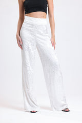 Cemine Women's Exotic White Palazzo Pants