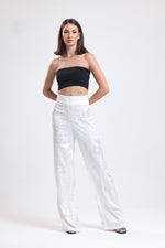 Cemine Women's Exotic White Palazzo Pants