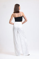 Cemine Women's Exotic White Palazzo Pants