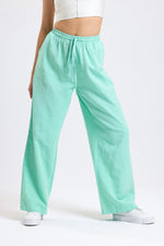 Cemine Women's Mint Breeze Relaxed Fit Drawstring Linen Pants