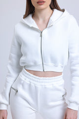 Cemine Women's White Crop Top and Jogger Set for Women