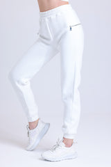 Cemine Women's White Crop Top and Jogger Set for Women