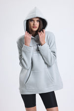 Cemine Women's Casual Hooded Sweatshirt "Queens" in Soft Gray