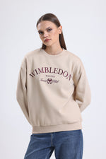 Cemine Women's Classic Beige Wimbledon Winter Tennis Club Sweatshirt