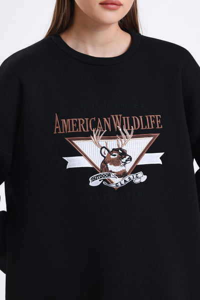 Cemine Women's American Wildlife Graphic Cotton Sweatshirt