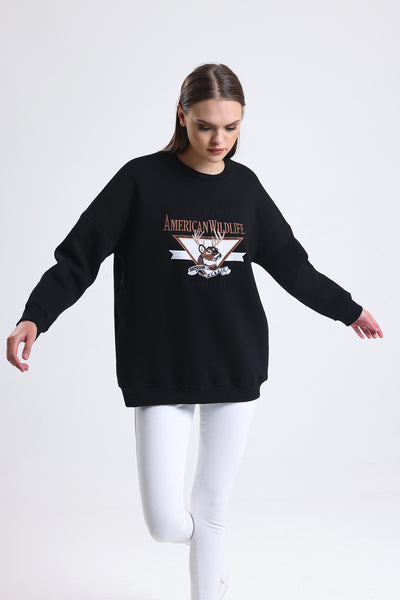 Cemine Women's American Wildlife Graphic Cotton Sweatshirt