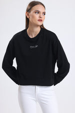 Cemine Women's Casual Black Sweatshirt with "Awesome Life" Print