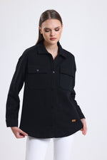 Cemine Women's Tailored Black Shirt Jacket