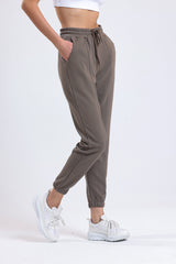 Cemine Women's Tailored Taupe Cotton Joggers